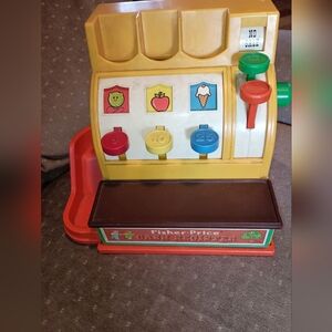 Vintage Fisher-Price Colorful Cash Register Toy